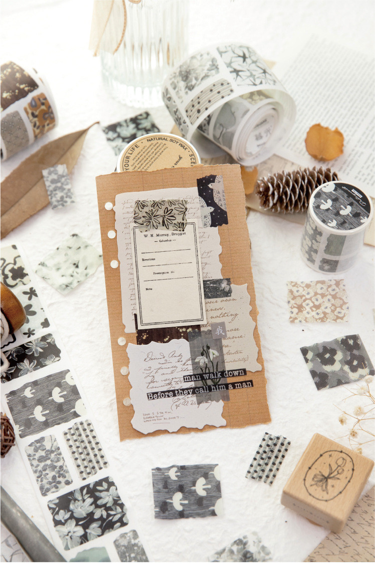 Pre-Cut Elegance Flowers Washi Tape Set Embellishment Decorative ...