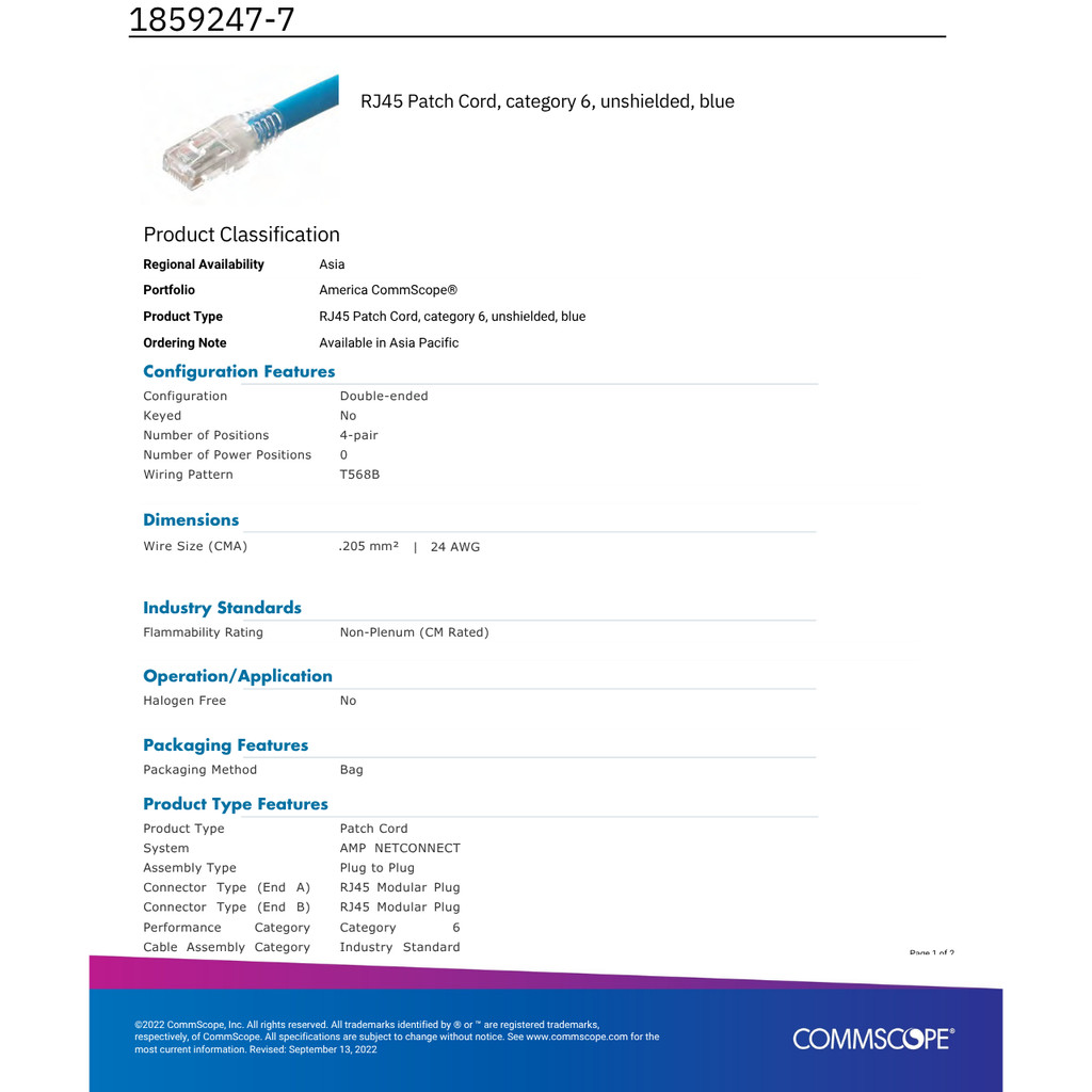 24Hrs FastShip | Commscope Cat6 Patch Cord Cable Network UTP RJ45 LAN ...