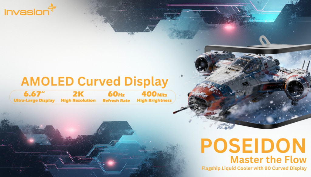 INVASION POSEIDON 360 AIO LIQUID COOLER AMOLED CURVED DISPLAY | Shopee ...