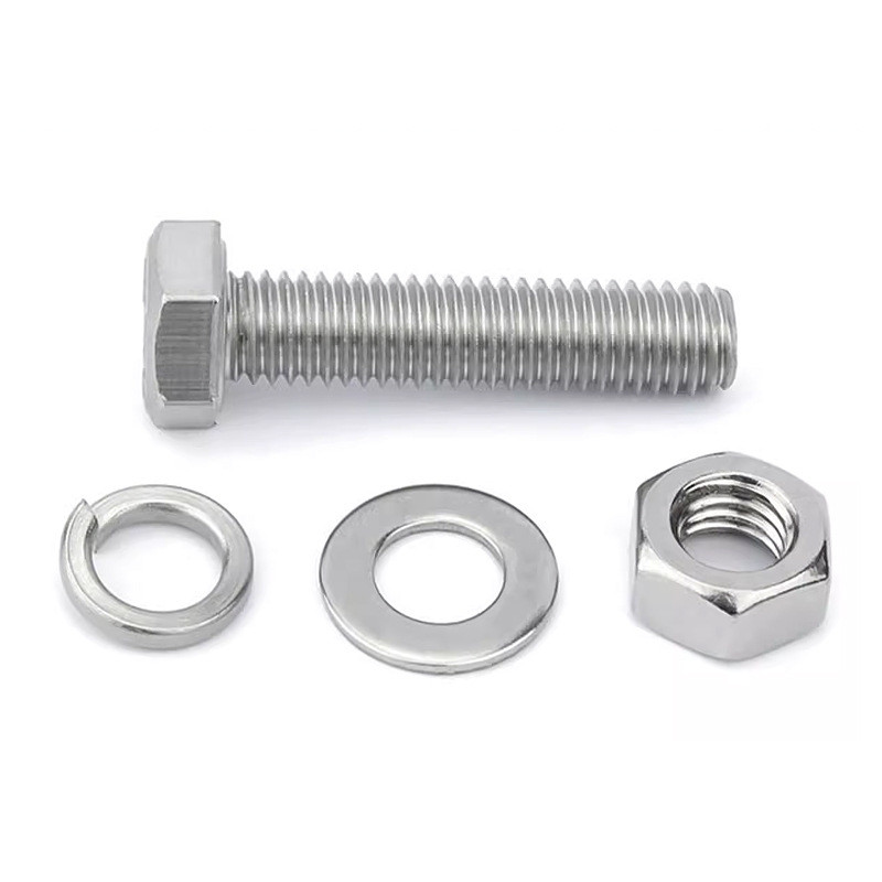M4 M5 Hex Bolt 304 Stainless Steel Hex Bolts and Nuts Kit Flat & Spring ...