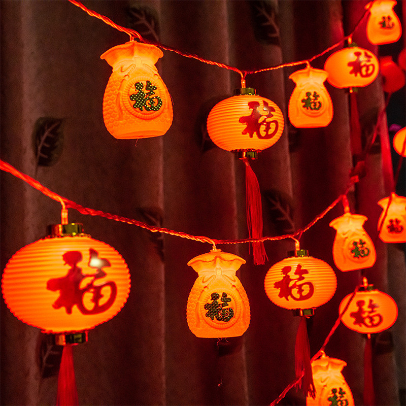 燈籠 新年 2026 Lucky Bag Lantern Year of The Horse String Lights Chinese ...