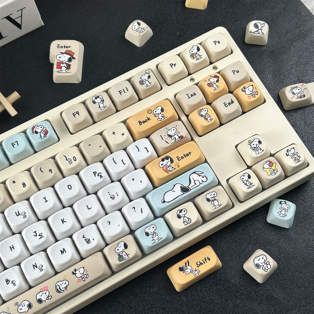MAIMOOO Snoopy Keycap MOA Profile 130 Keys PBT Dye Sublimation Aula F75 ...