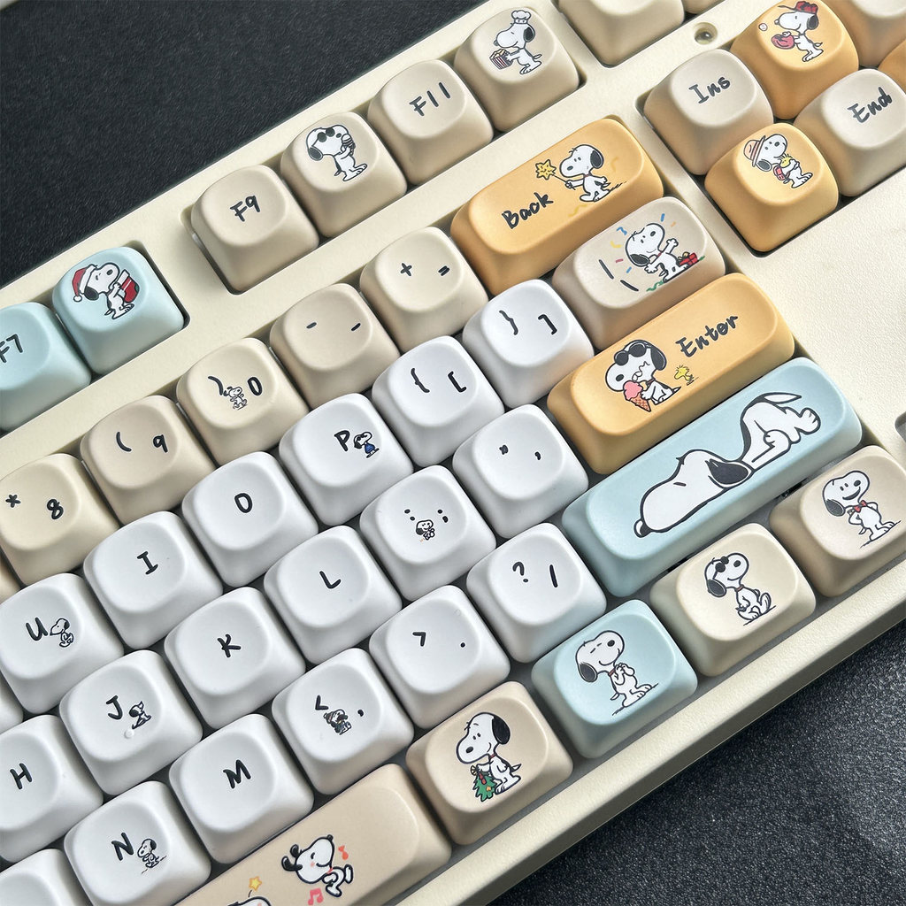 MAIMOOO Snoopy Keycap MOA Profile 130 Keys PBT Dye Sublimation Aula F75 ...