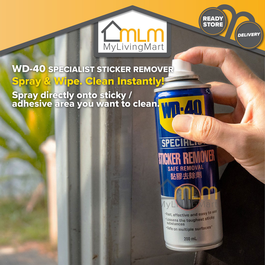 WD-40 Specialist Fast Acting Sticker Remover Spray Double Tape Glue ...