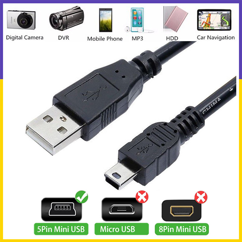 【Fast Ship】Mini USB Cable 0.5M/1M/1.5M/2M/3M USB To Mini USB Fast ...