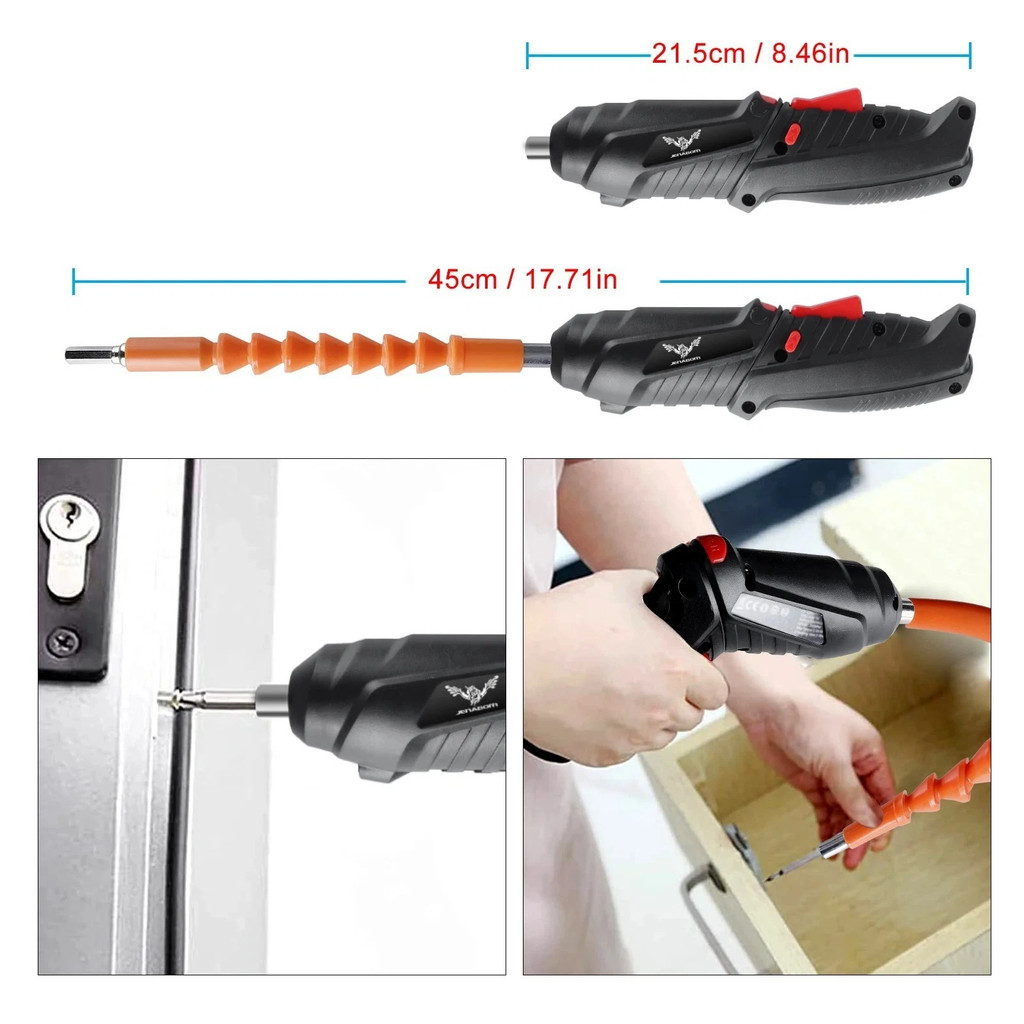 BuzzTech 47pcs 3.6V Cordless Electric Screwdriver Drill Rechargeable ...