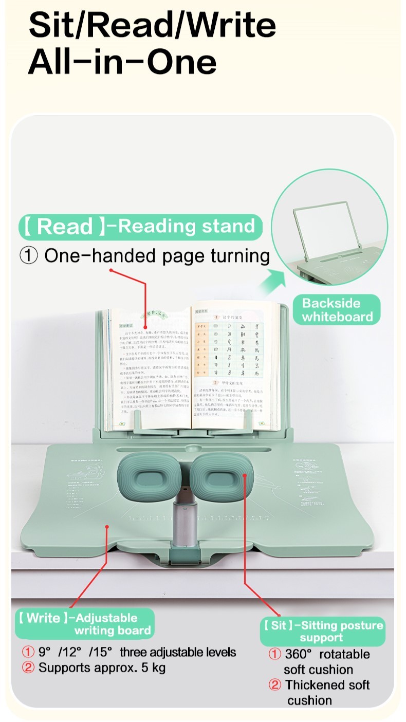 Deli Kids Study Stand Adjustable Angle Reading Writing Desk Ergonomic ...