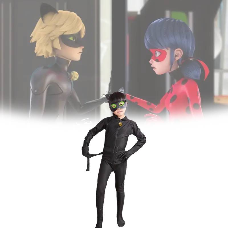 Tales of the Miraculous Ladybug Cat Noir Costume with Stretch Fabric ...