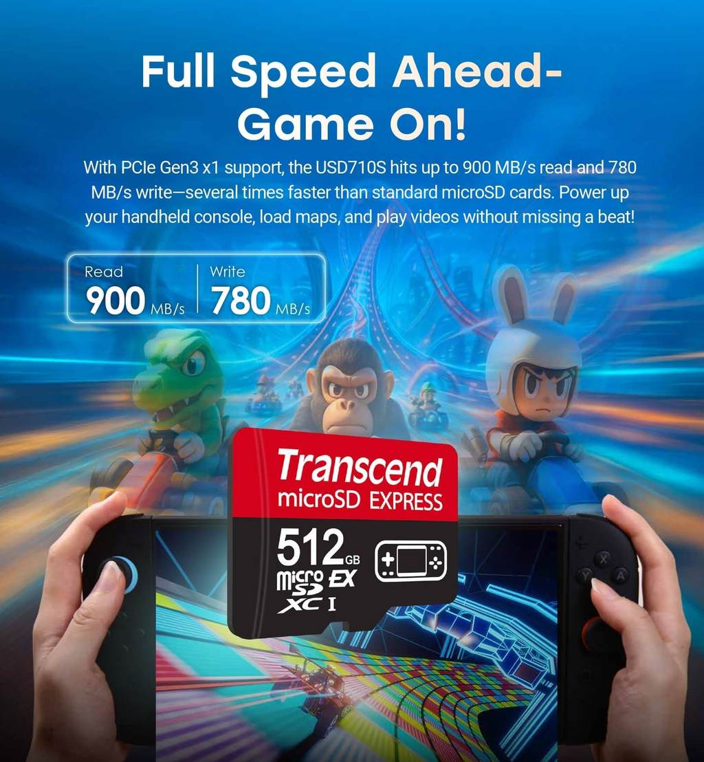 Transcend USD710S microSD PCIe Gen3 Express Memory Card (256GB/512GB ...
