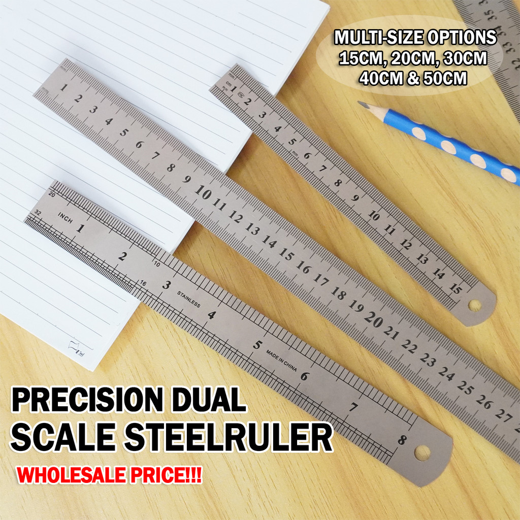 10Q High Precision Steel Ruler Dual Scale Inch CM Measuring Tool for ...