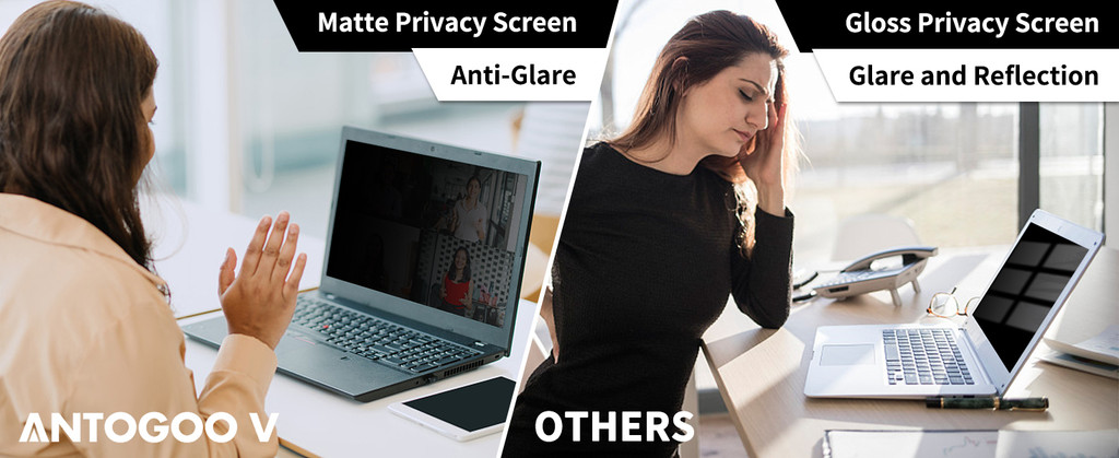 Laptop Privacy Screen Filter, Anti Blue Light Glare & Anti Scratch ...