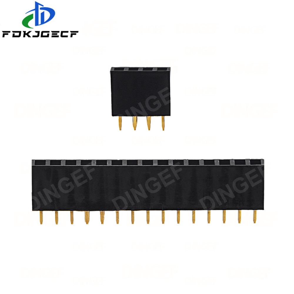 10PCS Single Row Pin Female Header Socket Pitch 2.54mm 1*2p 3p 4p 5p 6p ...
