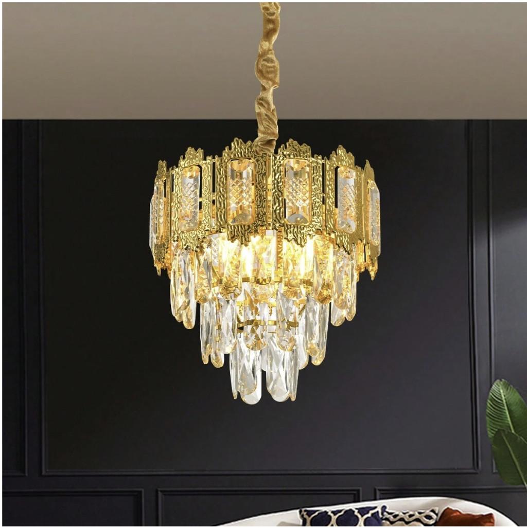 Modern Crystal Chandelier Ceiling Light Pendant Light Lampu Kristal ...