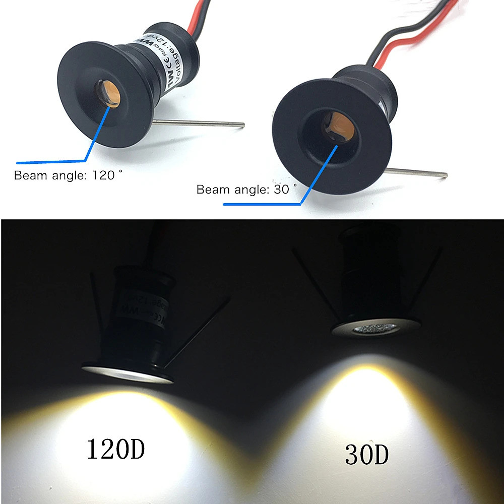 Small Spot Light 1W Mini LED Spotlight 12V Dimmable 15mm Cutout ...