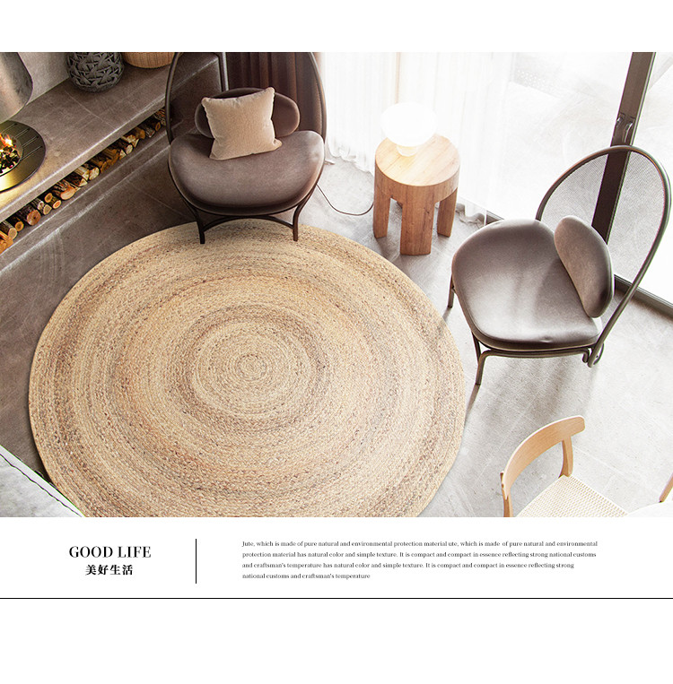 250cm Extra Large Water Hyacinth Round Rug – Handwoven Natural Floor ...