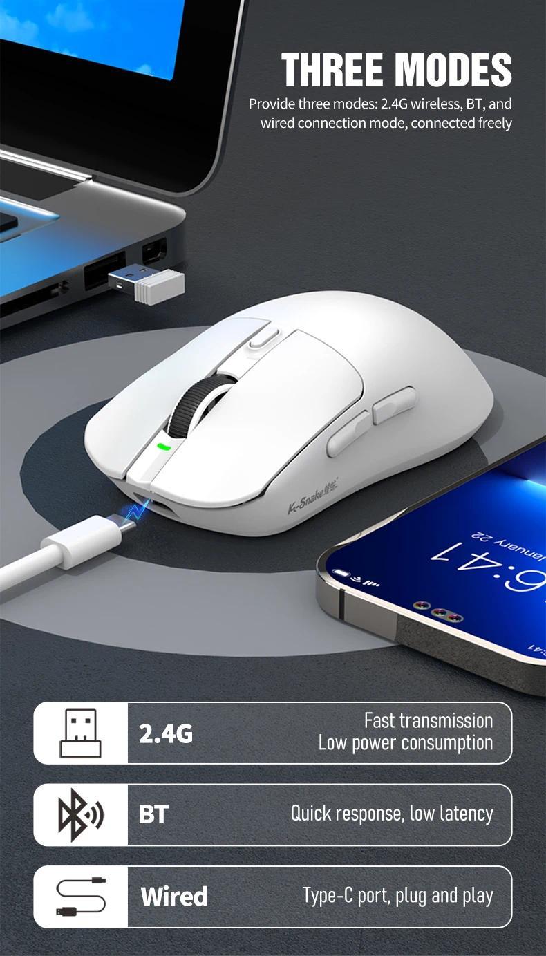 X11 Por Wireless Charging Gaming Mouse PAW3311 Sensor 3-Mode Connection ...