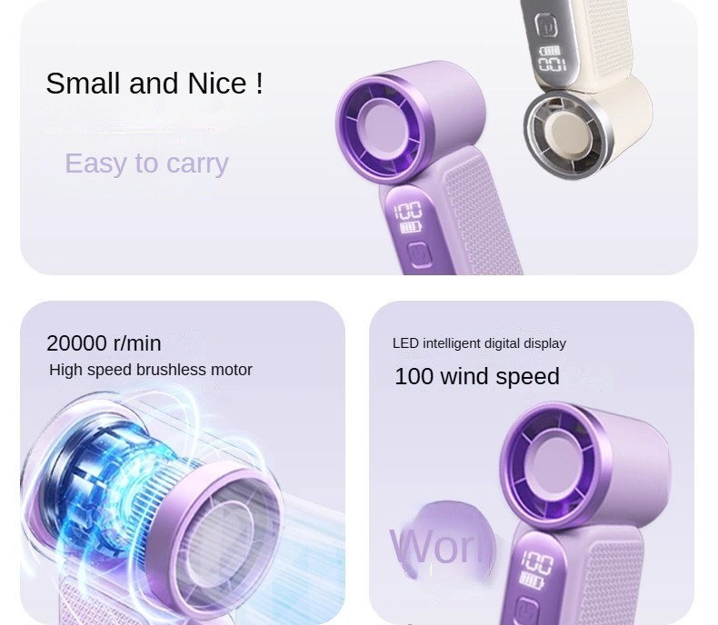 3000mAH X688 Portable Handheld Fan USB Rechargeable Mini Cooling Fan ...