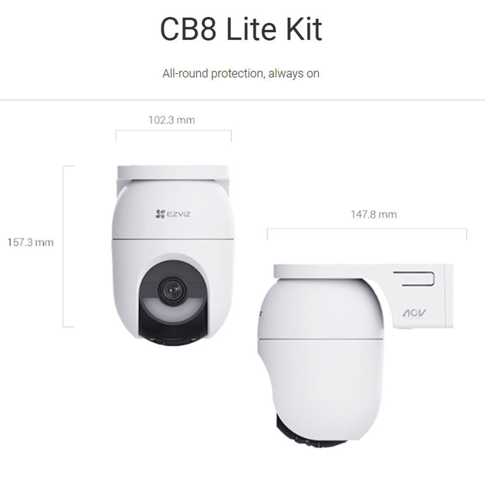 Ezviz CB8 Lite Kit 4MP 2K+ Battery Powered Pan & Tilt Weatherproof WiFi ...
