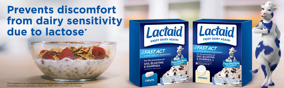 Lactaid Fast Act Lactose Intolerance Relief Chewable or Caplets ...