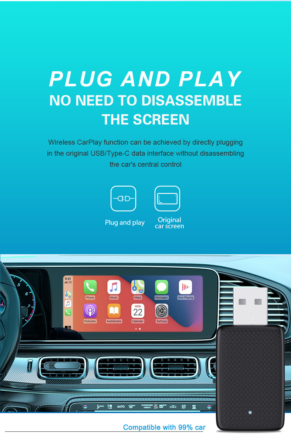[2025NEW] Exclusively Supply 2 in 1 Bluetooth Apple CarPlay Android ...