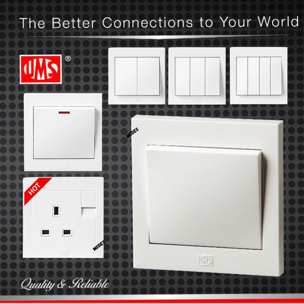 UMS 9 Series Switch & Socket Outlet | SUIS / SOKET | 1/2/3/4 Gang ...