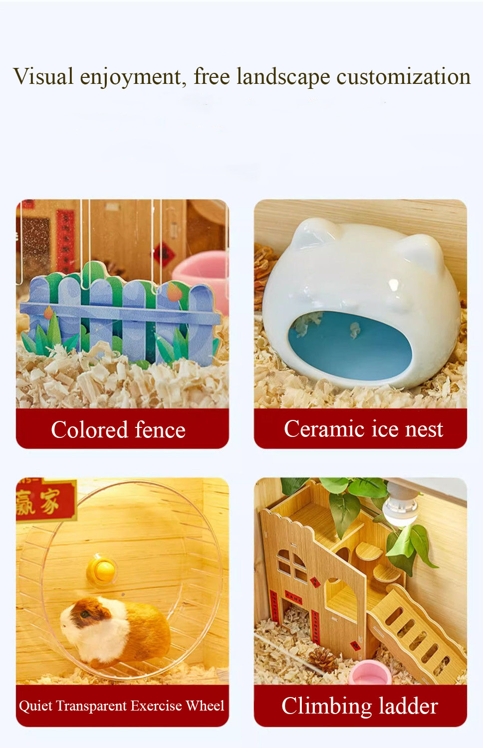 Extra-Large Luxury Wooden Hamster Cage Ventilated Habitat for Air ...