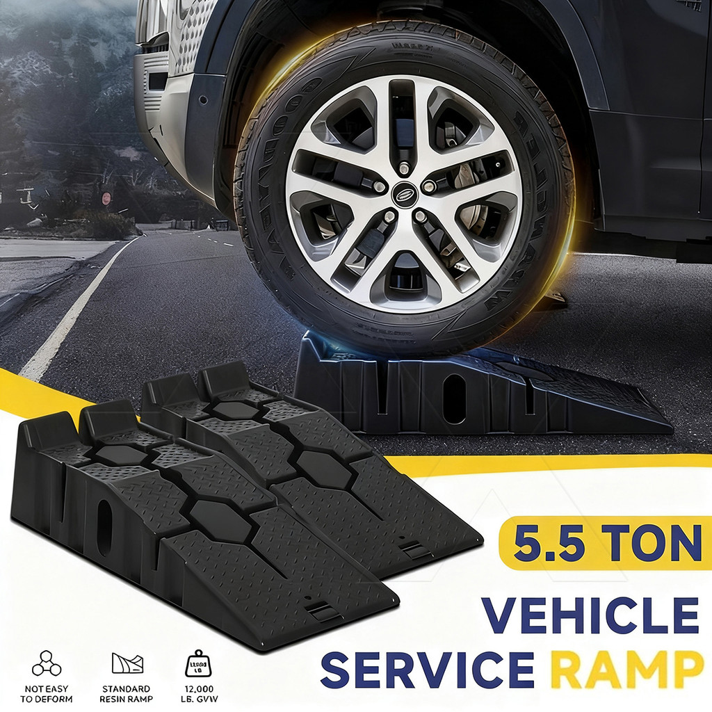 Car Ramps 1 Pair (2 Pcs) Heavy Duty Plastic Car Ramps Car Vehicle Truck ...