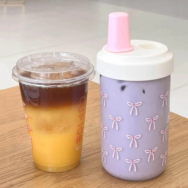 【HOT PICK】 700ML Cute Ribbon Tumbler with Straw Botol Air Comel dengan ...