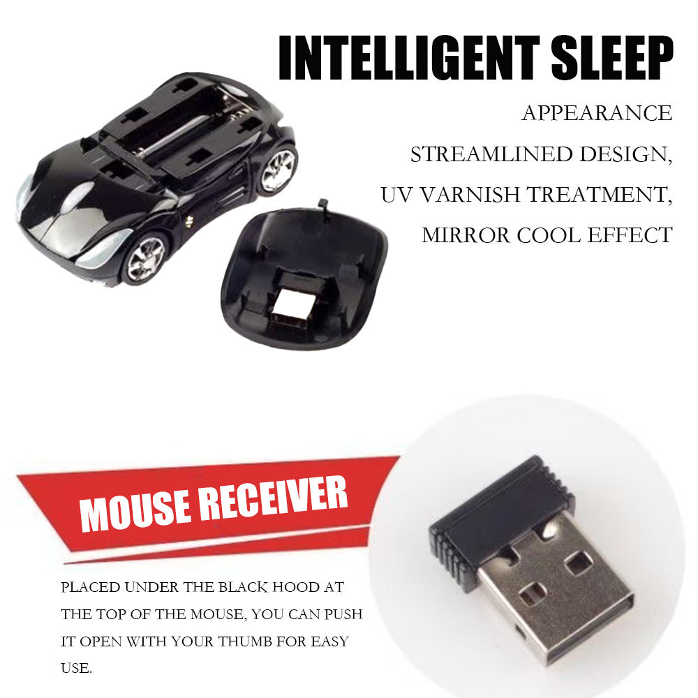 2.4GHZ Car Wireless Bluetooth Mouse Cool Car Shape Mice 1600 DPI ...