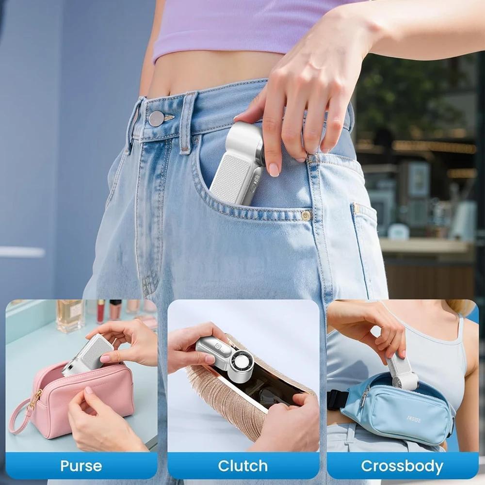 Yoromi X688 Mini Handheld Fan 3000mAh USB Rechargeable Portable Pocket ...