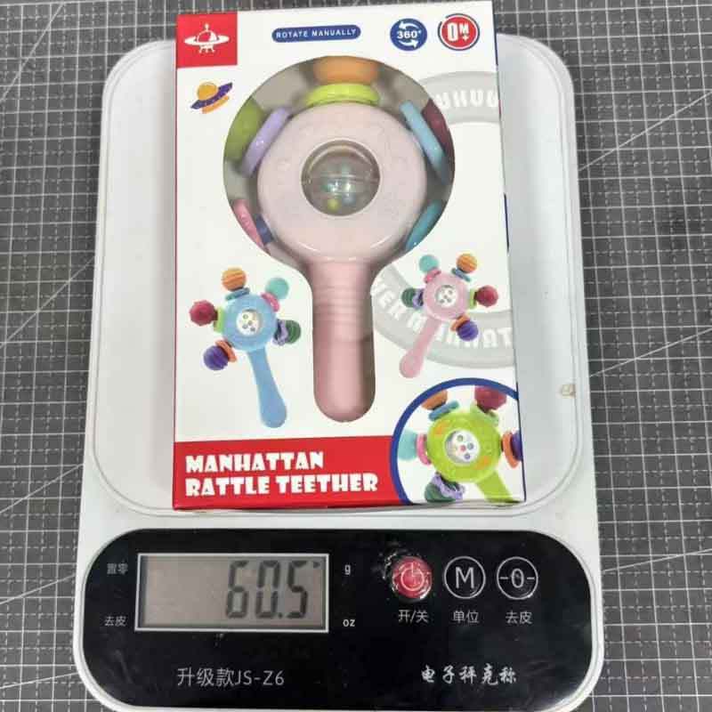 Baby Rattle Teether Toys Infant Manhattan Handbell Sensory Teething ...