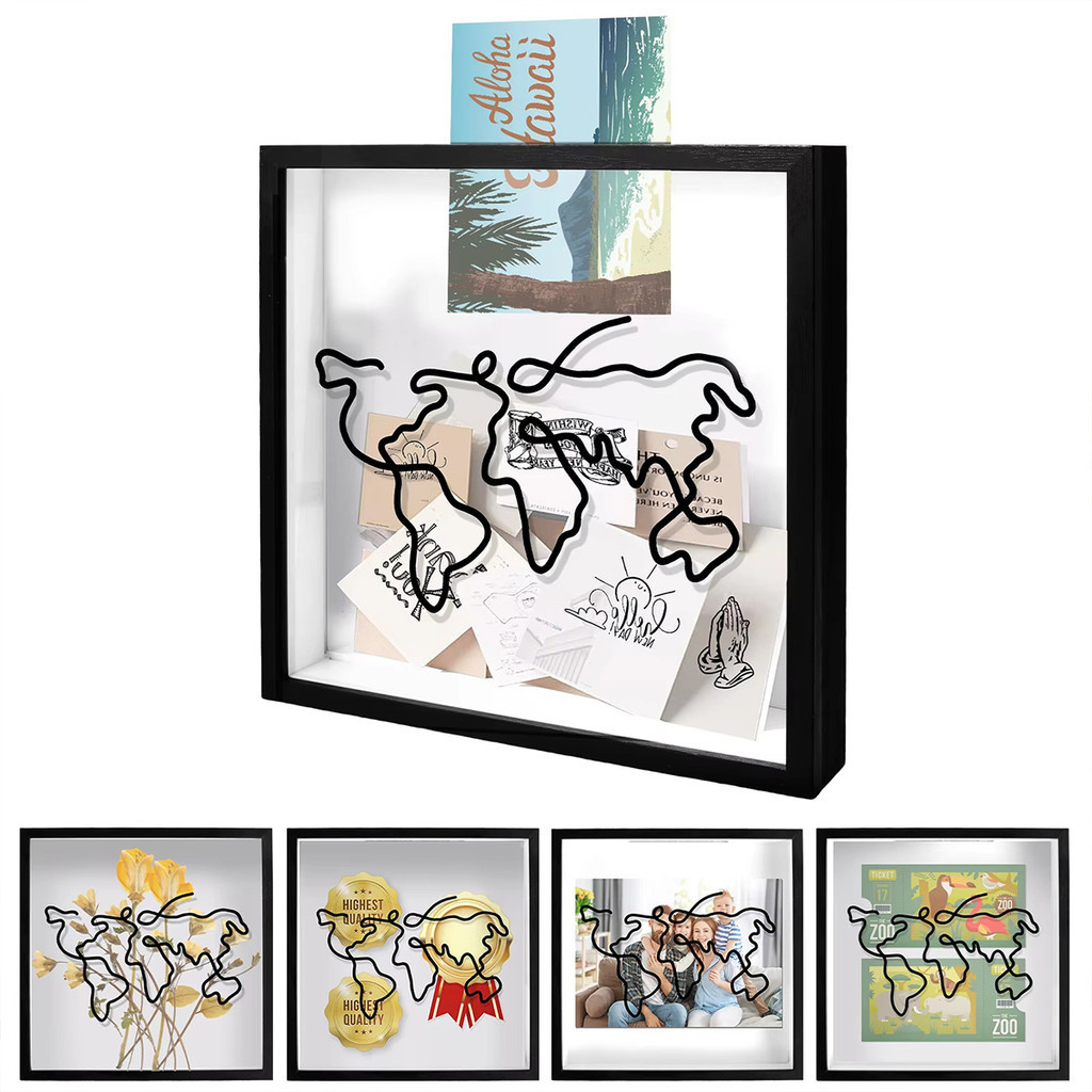 29CM Ticket Storage Box World Map Stub & Ticket Display Box Ins Wood ...