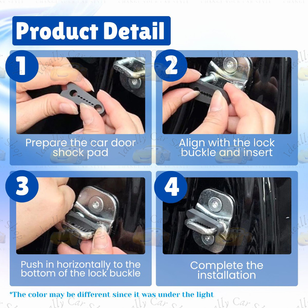 Car Door Lock Sound Shock-absorbing Damper Deadener Buffer Shock Proof ...