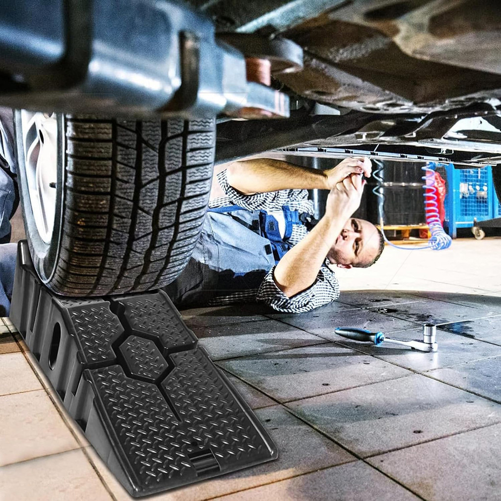 Car Ramps 1 Pair (2 Pcs) Heavy Duty Plastic Car Ramps Car Vehicle Truck ...
