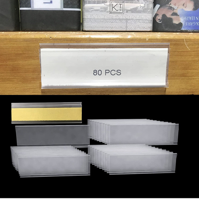 10-Pack Shelving Label Holder PVC Pre-Pasted Strips Transparent Price ...