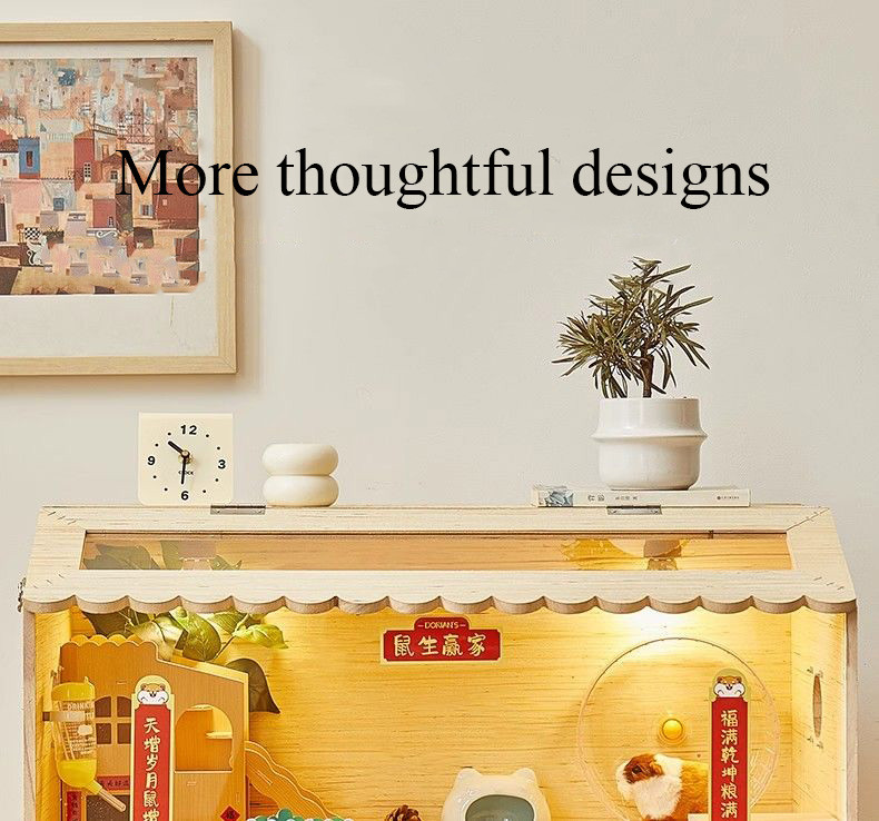 Wooden Hamster Cage Extra-Large Luxury Habitat Cage with Ventilation ... - High-Circulation Hamster Cage Ventilation Systems For Healthy Hamsters