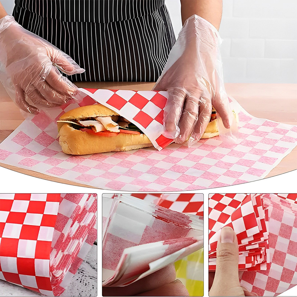 100pcs Oil-Proof Wax Paper Food Wrapper Paper Bread Sandwich Burger ...
