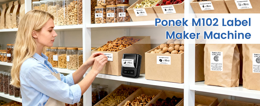 M102 Portable Mini Label Makers Barcode photo Label Printer Label Maker ...