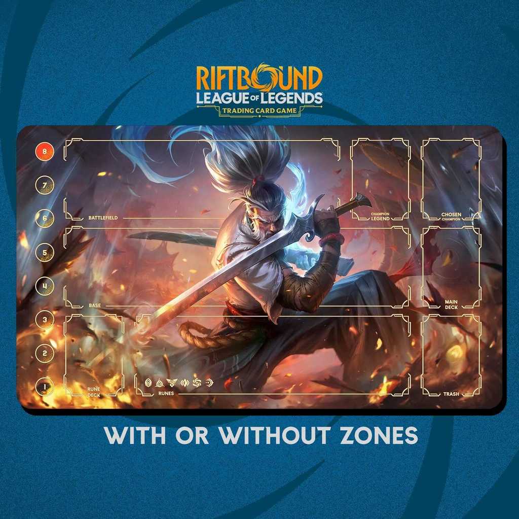 Unforeseen Yasuo Playmat Stitched Edges - Riftbound Trading Card Game ...