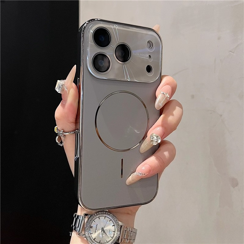 Luxury Electroplated Laser Large window Phone Case for Iphone 17 16 15 ...