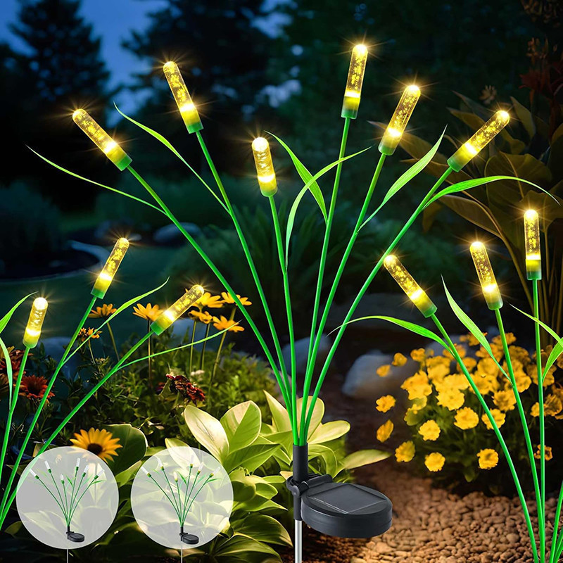 6/10/LED Garden Solar Reed Lights Waterproof LED Landscape Outdoor ...