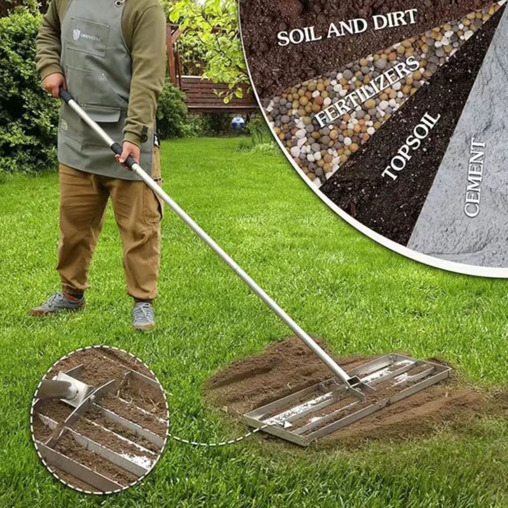 Lawn Leveling Rake for Soil Fertilizer Garden Farm Ground Smoothing ...