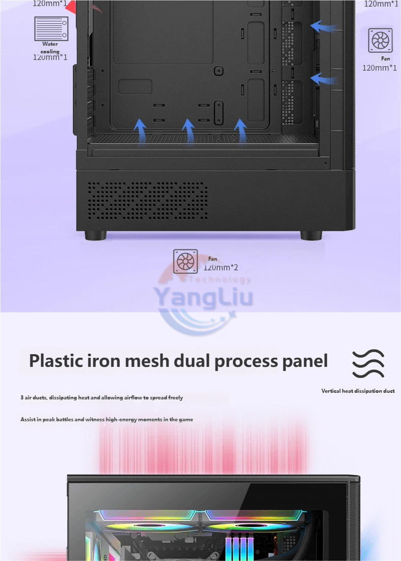 LY Zhuque MINI Gaming PC Case Mesh Front Tempered Glass Side Fit M-ATX ...