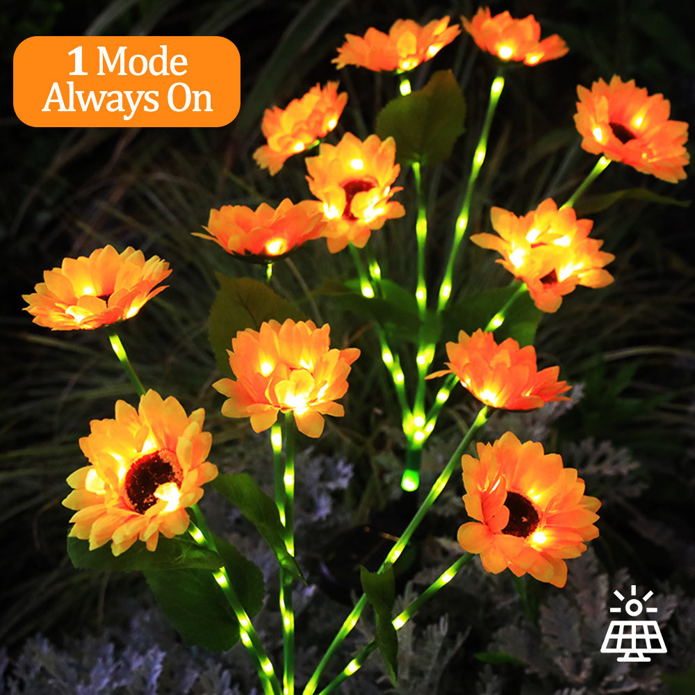 6Head Lampu Solar Sunflower with Luminous Pole LED Lights Solar Light ...