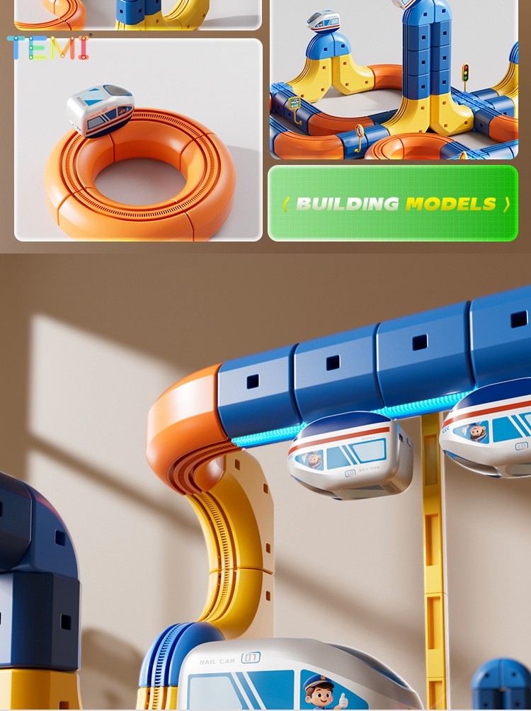 ⭐ Malaysia dalam stok ⭐ TEMI Children Electric Train Splicing Building ...
