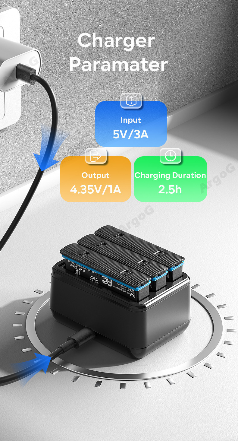 aMagisn Fast Battery Charger Hub for Insta360 X4 with Micro SD Card ...