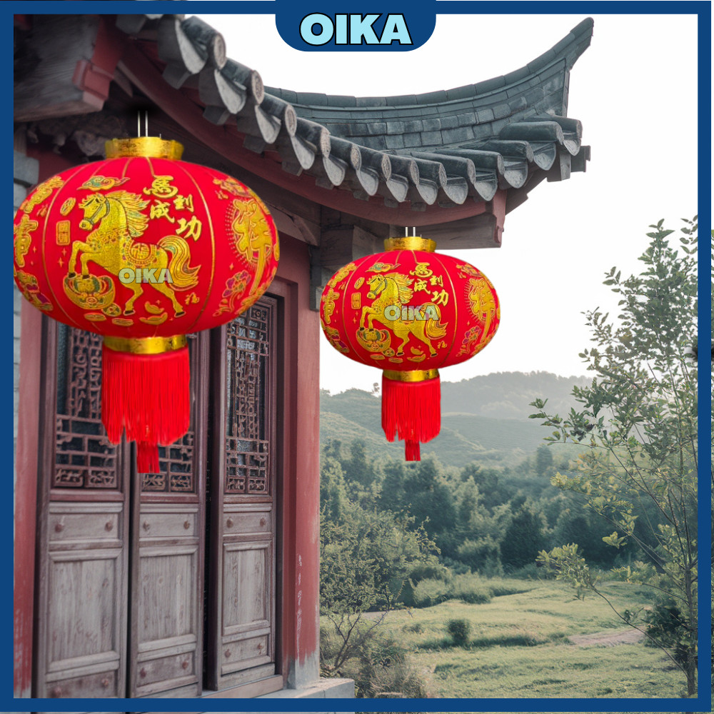 [READY STOCK] 2pcs Chinese New year Decoration CNY Premium Red Flocking ...