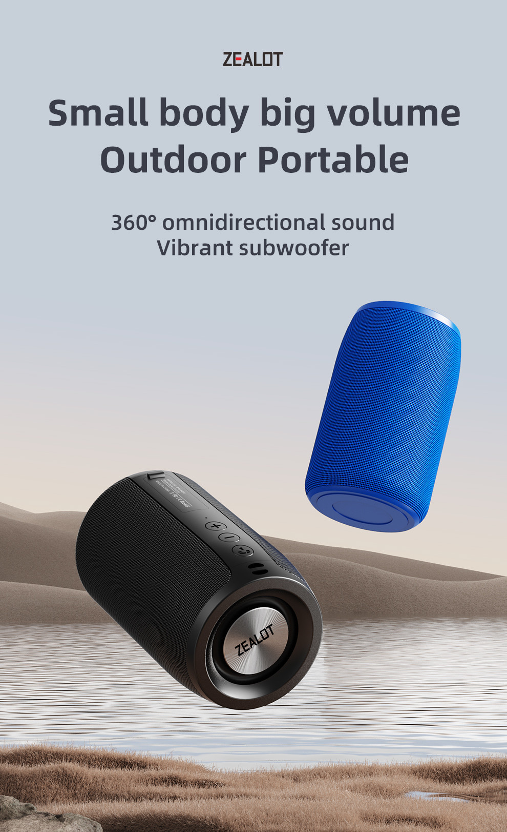 New ZEALOT Wireless Bluetooth Speaker Mini Portable Subwoofer TWS Dual ...