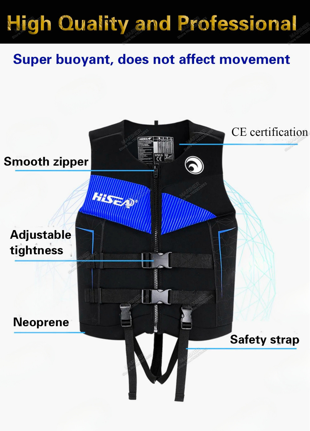 [Warrior1] Life Jackets Adults Kayak KiteSurf Jet Ski Life Jacket ...
