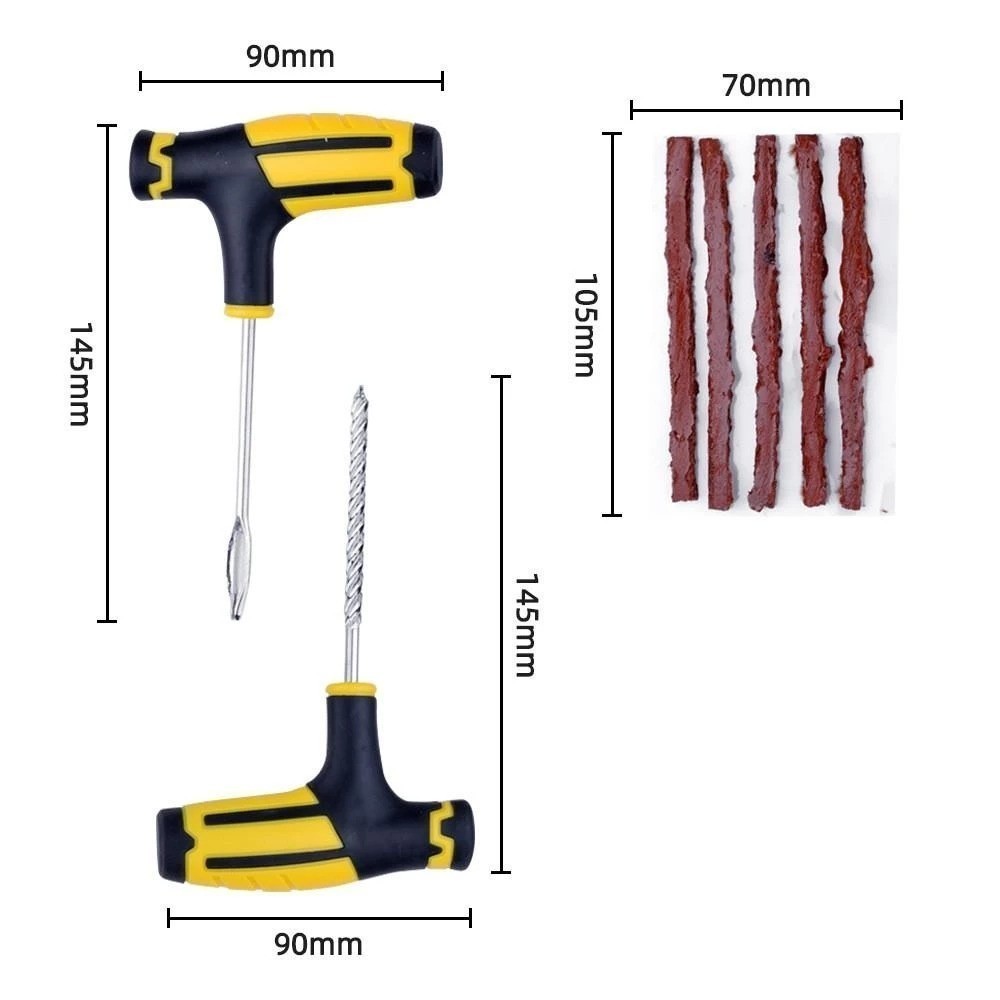 Complete Tire Repair Kits with Rubber Strips Tubeless Tyre Puncture ...